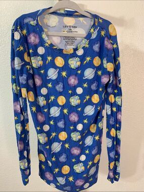 LEV Baby- Bamboo Space Planet Long Sleeve Top- 7/8